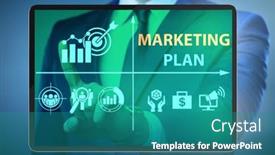  Presentation with marketing - Presentation with marketing-plan-concept-illustration background and a teal colored foreground