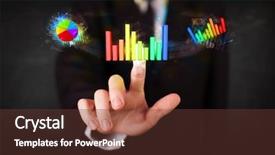  Presentation with marketing - Theme having marketing presentation - businessman touching colorful modern graph background and a tawny brown colored foreground