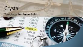  Presentation with calculator - Slide deck with marketing report - close up view of calculator background and a coral colored foreground