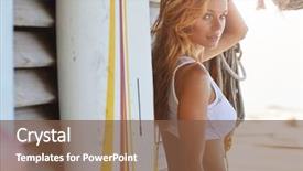  Presentation with sexy girl - Presentation enhanced with marketing sport - beuatiful and sexy surfer girl background and a tawny brown colored foreground