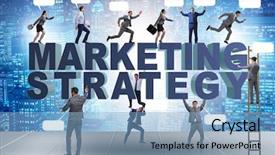  Presentation with marketing strategy - Amazing presentation theme having marketing strategy concept with businessman backdrop and a light blue colored foreground