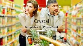  Presentation with supermarket - Cool new slide set with marketing supermercados - image of young couple backdrop and a coral colored foreground