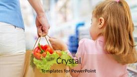  Presentation with daughter mother - PPT layouts enhanced with marketing supermercados - mother and daughter holding fruit background and a gold colored foreground