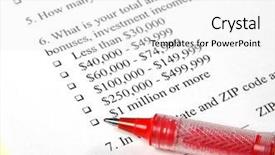  Presentation with questionnaire - Colorful presentation design enhanced with marketing survey backdrop and a white colored foreground