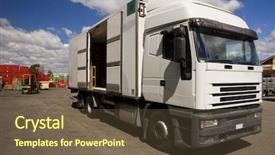  Presentation with stock market - Beautiful PPT theme featuring marketing transport - big open track backdrop and a tawny brown colored foreground