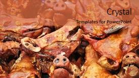  Presentation with veterinary pig - Cool new presentation theme with marketing veterinary - grilled pig heads at ecuadorian backdrop and a red colored foreground