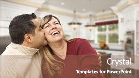  Presentation with race - Slides featuring marketing yourself - happy mixed race couple kissing background and a  colored foreground