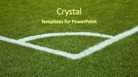  Presentation with football field - Beautiful presentation design featuring marking on a football field corner kick backdrop and a tawny brown colored foreground