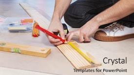  Presentation with measure and marking tools - Beautiful presentation theme featuring marking on plywood with measuring backdrop and a lemonade colored foreground