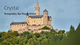  Presentation with castle - Amazing PPT layouts having marksburg-castle-on-rhine-river backdrop and a light blue colored foreground