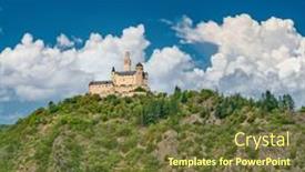  Presentation with german castle - Slides enhanced with marksburg-castle-on-rhine-river background and a tawny brown colored foreground