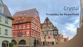  Presentation with market - PPT theme enhanced with marktplatz market square with half-timbered houses in rothenburg ob der tauber bavaria germany europe one of the most popular travel destination on romantic road touristic route background and a light blue colored foreground