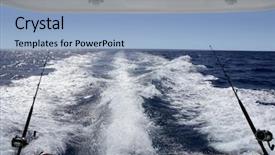  Presentation with sea fishing - Presentation theme with marlin - big game boat fishing ocean background and a light blue colored foreground