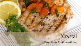  Presentation with grilled meats - Amazing presentation theme having marlin steak grilled and served backdrop and a  colored foreground
