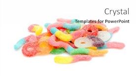  Presentation with candy - Amazing slides having marmalade candy isolated over white backdrop and a pink colored foreground