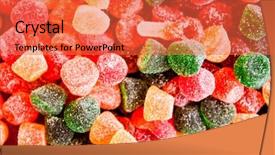  Presentation with sweet candy - Amazing slide set having marmalade close-up sweet candy backdrop and a red colored foreground
