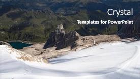  Presentation with queen - Presentation theme featuring marmolada-glacier-the-queen background and a tawny brown colored foreground
