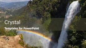  Presentation with falls - Audience pleasing slide set consisting of marmore-falls-cascata-delle-marmore backdrop and a tawny brown colored foreground