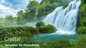  Presentation with sunlight on falls - Cool new slide deck with marmore-falls-cascata-delle-marmore backdrop and a tawny brown colored foreground