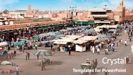  Presentation with quarter - Audience pleasing presentation design consisting of marrakech - djemaa el fna - square backdrop and a coral colored foreground
