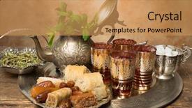  Presentation with moroccan - Presentation theme with patisserie - honey cookies and dates background and a coral colored foreground