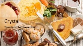  Presentation with breakfast biscuits - Cool new PPT layouts with moroccan breakfast with mint tea backdrop and a yellow colored foreground