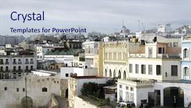  Presentation with tangier - Presentation theme with tangier city and port coastal background and a lemonade colored foreground