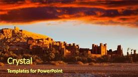  Presentation with village - Beautiful slides featuring village in daddes valley morocco backdrop and a tawny brown colored foreground