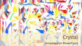  Presentation with children - Beautiful presentation theme featuring orange maroon - children's drawing color paints backdrop and a cream colored foreground