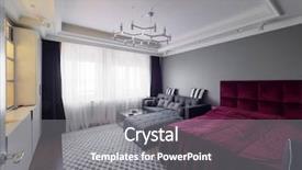  Presentation with interior design - Cool new PPT theme with maroon gray - apartment interior design backdrop and a gray colored foreground