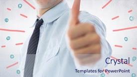  Presentation with red white blue business - Presentation design consisting of maroon gray - business man mid section giving background and a sky blue colored foreground