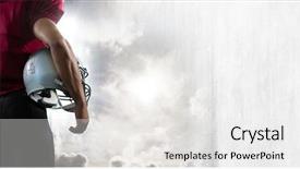  Presentation with american football - Cool new slides with maroon gray - digital composite of american football backdrop and a white colored foreground