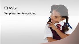  Presentation with maroon grey - Audience pleasing presentation theme consisting of maroon gray - digital composite of schoolgirl thinking backdrop and a light gray colored foreground