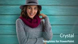  Presentation with wood gray - Cool new presentation theme with maroon gray - digital composite of woman backdrop and a ocean colored foreground