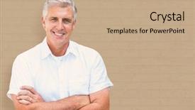  Presentation with white pigeon against the blue - Cool new presentation theme with maroon gray - mature man smiling against white backdrop and a coral colored foreground