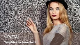  Presentation with beauty cosmetics - Amazing PPT theme having maroon gray - pretty woman portrait attractive young backdrop and a violet colored foreground