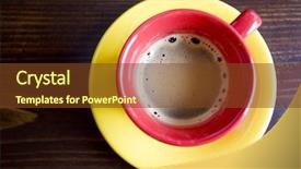  Presentation with maroon - PPT layouts featuring maroon smoke - coffee in red cup background and a tawny brown colored foreground