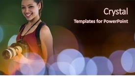  Presentation with maroon - Beautiful slide set featuring maroon technology - smiling photographer in spotlights setting backdrop and a wine colored foreground