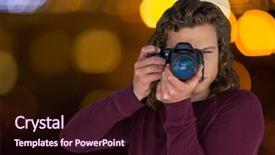  Presentation with photo - Slide deck having maroon technology - young hipster photographer taking background and a wine colored foreground