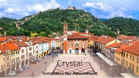  Presentation with medieval - Presentation theme featuring marostica - beautiful medieval town borgo calling chess village veneto region northern italy background and a coral colored foreground