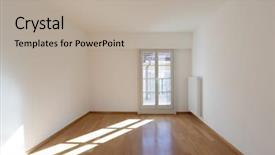  Presentation with room - Slides having marqueting - empty room with parquet background and a  colored foreground