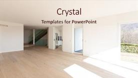  Presentation with interior design of classic white - PPT theme consisting of marqueting - empty white living room interior background and a lemonade colored foreground