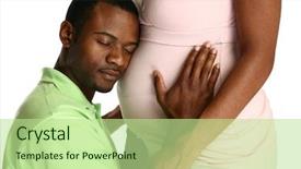  Presentation with expecting parents - PPT theme consisting of marrage - attractive african american expecting parents background and a mint green colored foreground