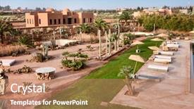  Presentation with palm tree - Presentation featuring marrakech - desert oasis with palm tree background and a  colored foreground