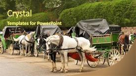  Presentation with square - Cool new slide deck with marrakech - jemaa el-fnaa square - horse backdrop and a tawny brown colored foreground