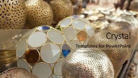  Presentation with lamps - Slide set with marrakech - moroccan glass and metal lanterns background and a coral colored foreground