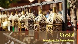  Presentation with lamps - Audience pleasing slide set consisting of marrakech - moroccan glass and metal lanterns backdrop and a tawny brown colored foreground