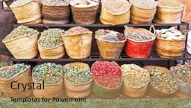  Presentation with morocco - Slide deck with marrakech - morocco traditional market background and a coral colored foreground