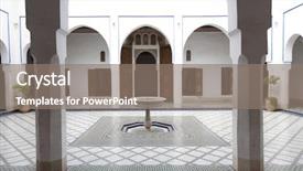  Presentation with morocco - Beautiful PPT theme featuring marrakech morocco palais de la backdrop and a gray colored foreground