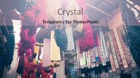  Presentation with textile - Slide deck enhanced with marrakech-souk-in-morocco-colorful background and a  colored foreground